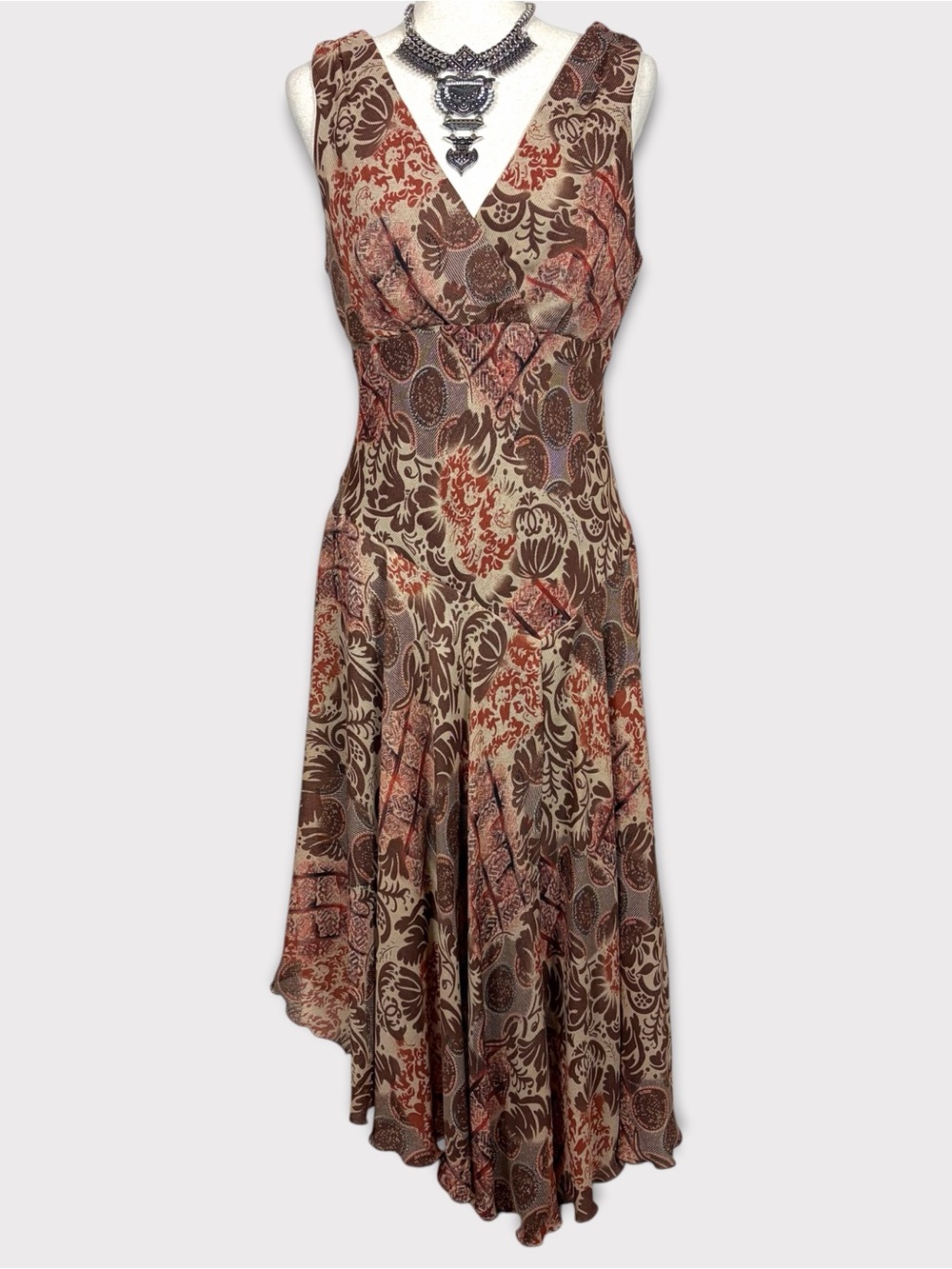 V Neck Babydoll Maxi Dress 12 Asymmetrical Fairy Grunge Boho Country Western
